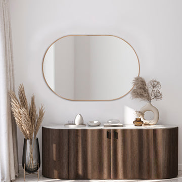 Milly 24 in. W x 36 in. H Medium Oval Metal Framed Wall Mirror - JONATHAN Y